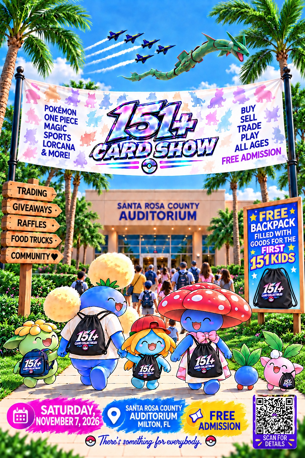 Outdoor card show event poster